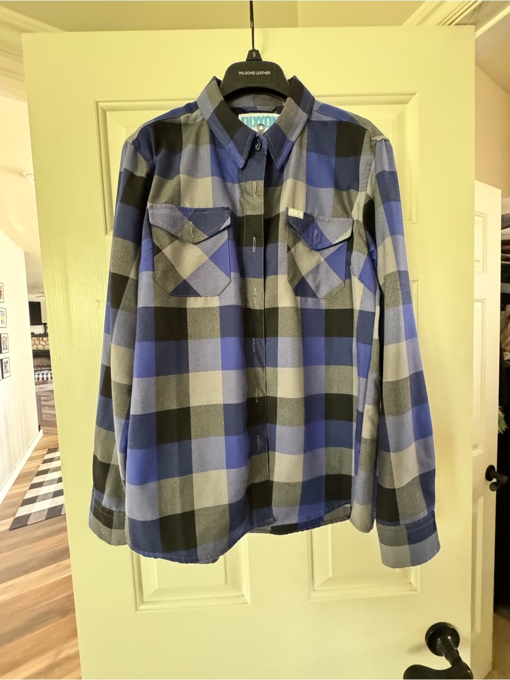 DIXXON Blue and Black Plaid Flannel with Nautical Label